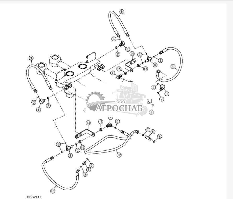 Гидравл. шланги и фитинги цилиндра мех. пов. ( 